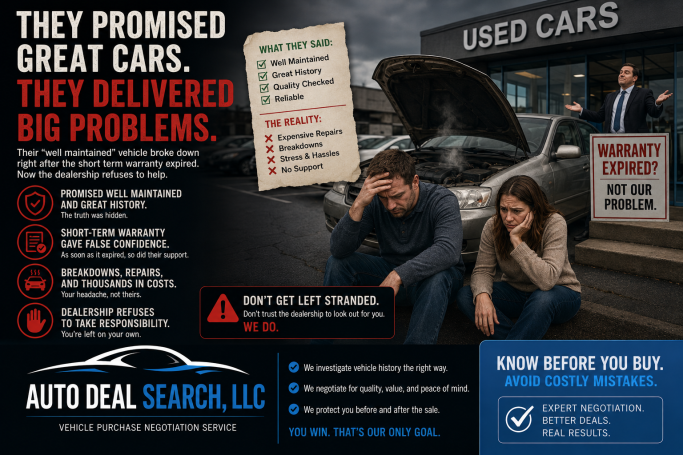 Used Car Buying Risks : When a “Good Deal” Becomes an Expensive Mistake "They promised great cars. They delivered big problems."