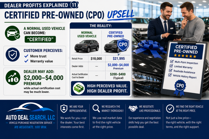 Certified pre-owned (CPO) upsell