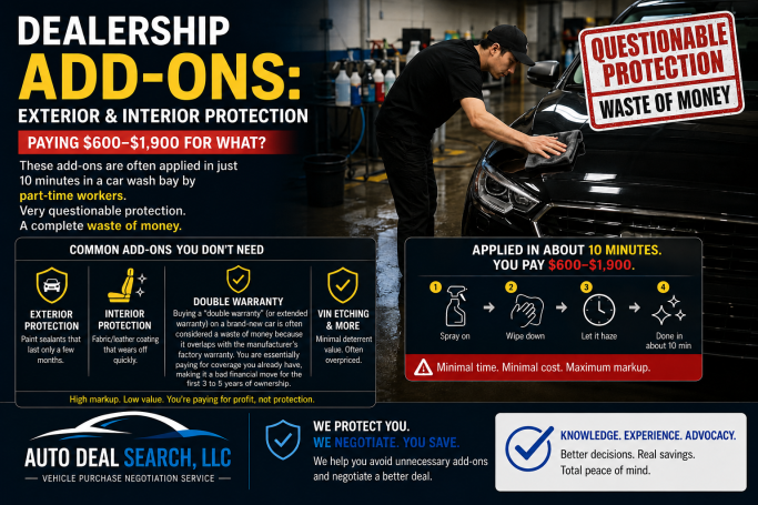 Dealership Add-Ons : Are Paint and Interior Protection Plans Worth the Cost?