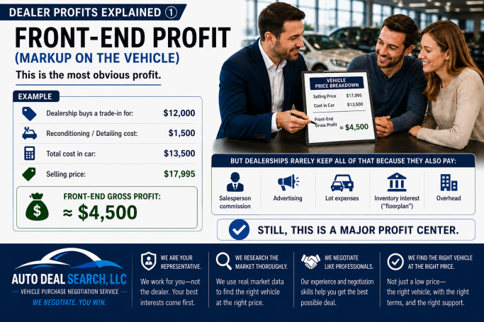 Front-end profit (Markup on the vehicle)