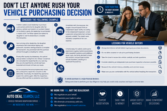 Don't Let Anyone Rush Your Vehicle Purchasing Decision