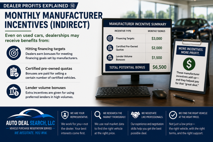 Monthly manufacturer incentives (Indirect)